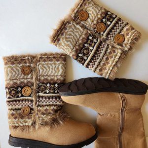 MUK LUKS Women's Boot with Detachable Sweater Cuff